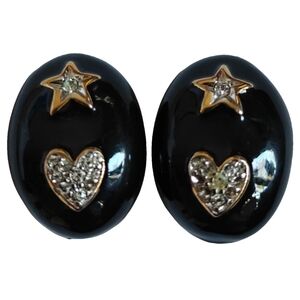 Designer André Courrèges Star & Heart Earrings Vintage